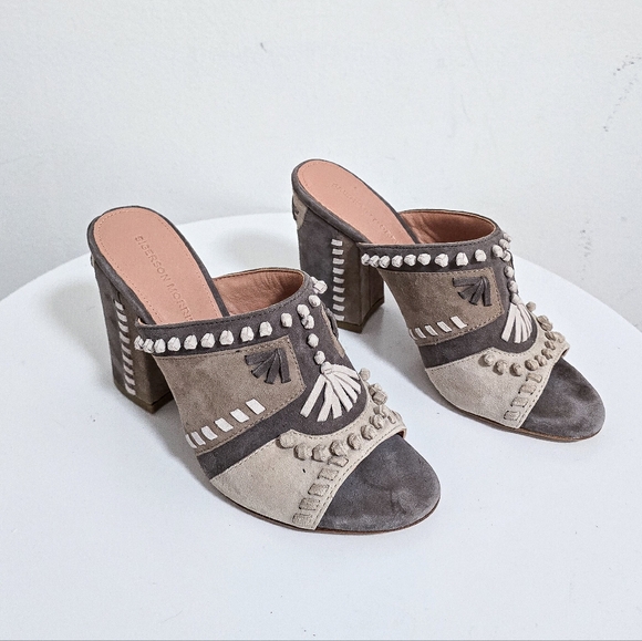 Sigerson Morrison Shoes - Sigerson Morrison suede Philip embellished heeled mules  size 6.5